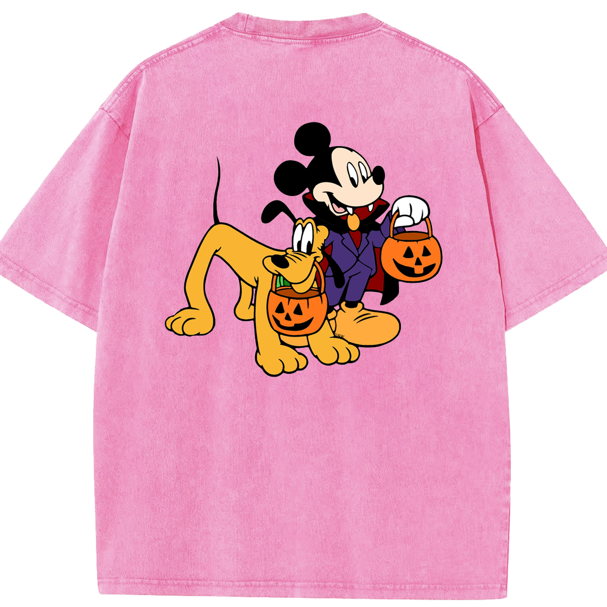 （画像用） ミッキーマウス Mickey Mouse 綿100% ヴィンテージ風 半袖Tシャツ（背面プリント）
